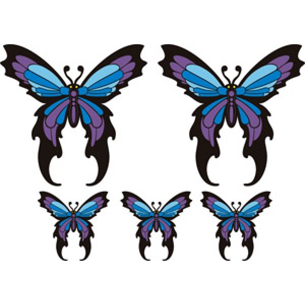 "Бабочки синие" (35х50 см) полноцветная (2+3)