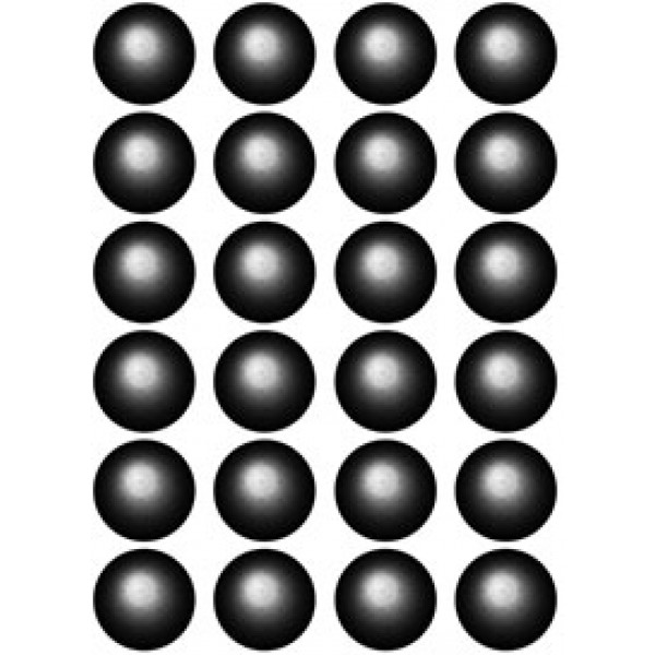 Кружок , 24 шт , Ø 1.2 см , силикон , голография (черный)