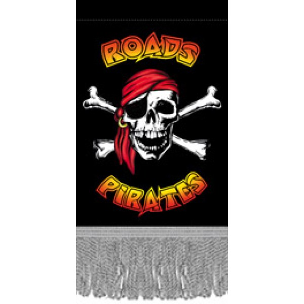 Вымпел Road pirates , бахрома  (8х12)